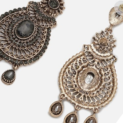 Black Contemporary Drop Earrings